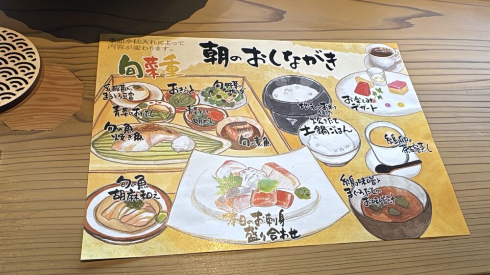 朝のおしながき